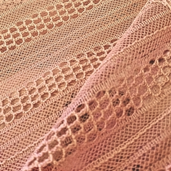 𝅺Miss Chevious LG Peony Pink Vtg Victorian Boho Long Sleeve Lace Blouse - Picture 6 of 8